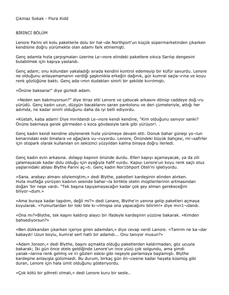 Cikmaz Sokak PDF – Flora Kidd