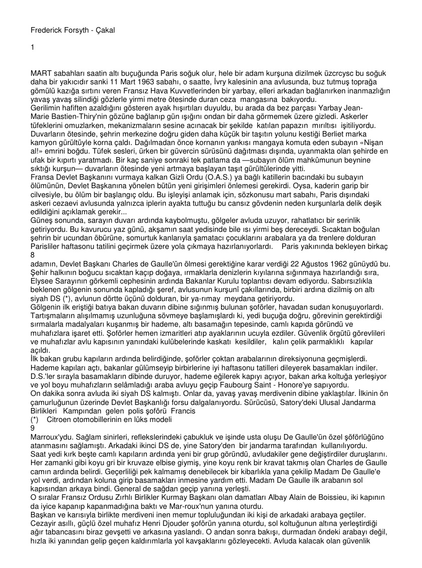 Çakal PDF – Frederick Forsyth
