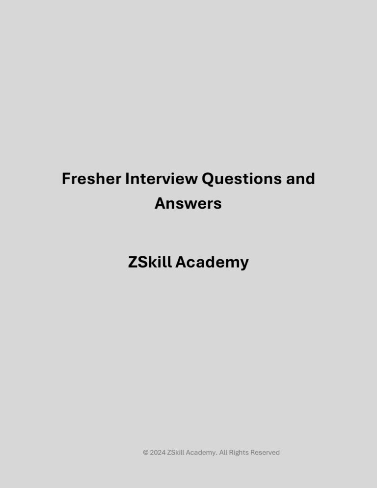 Fresher Interview Questions and Answers Kitap Kapağı