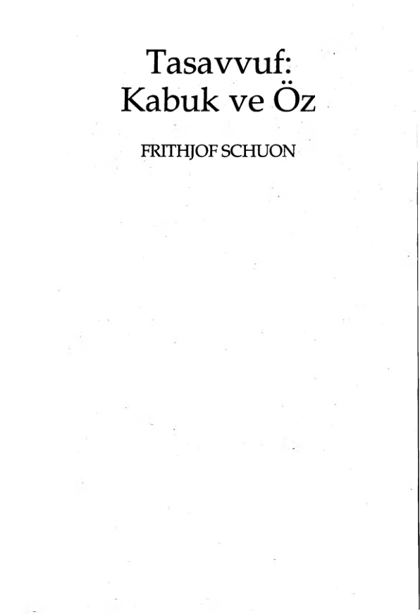Tasavvuf: Kabuk ve Öz PDF – Frithjof Schuon