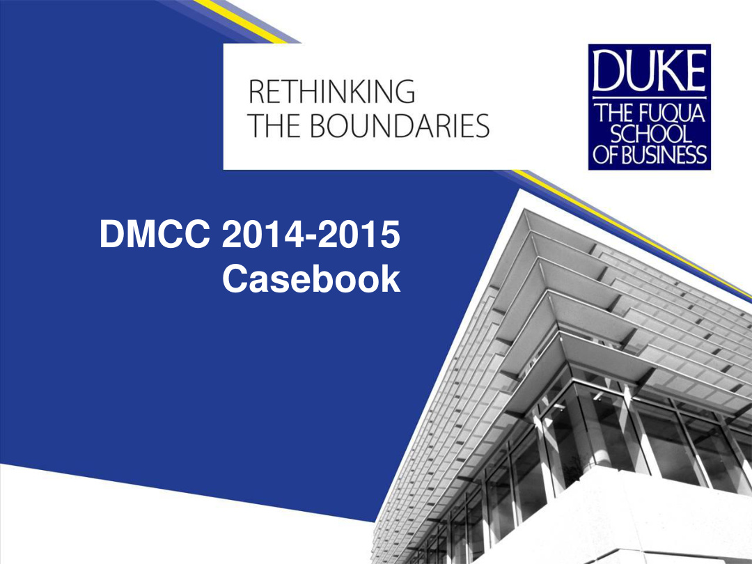 Fuqua 2014 Case Book PDF – Fuqua School of Business (Duke)
