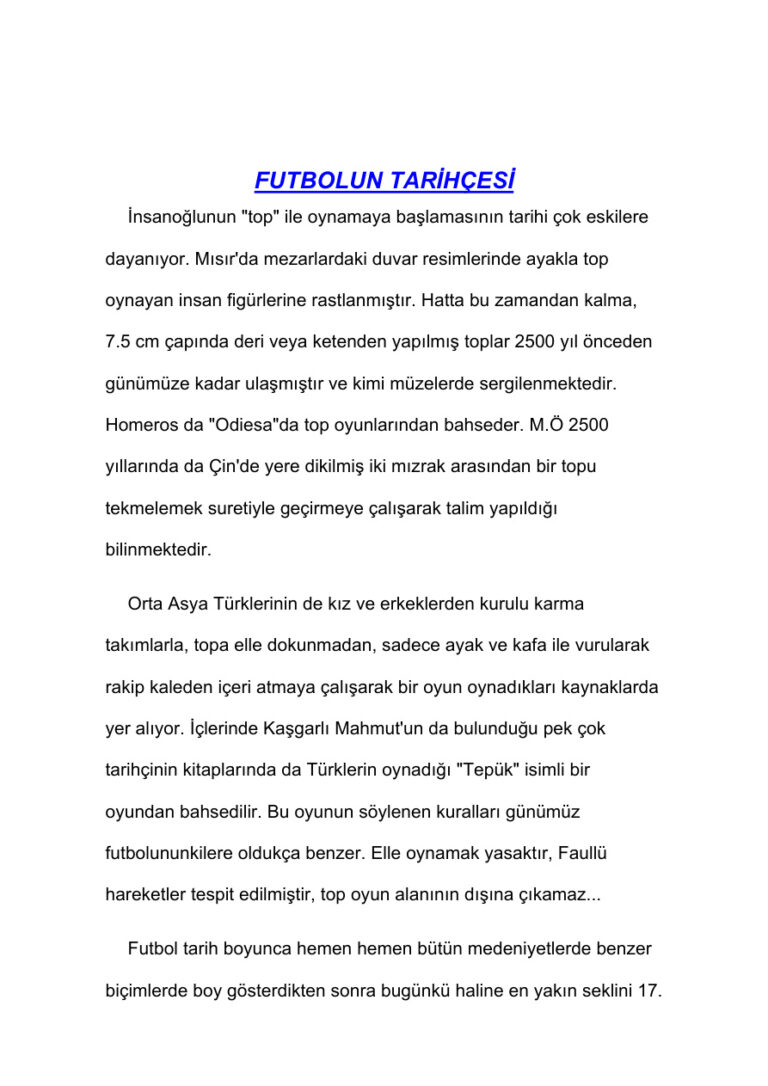 Futbolun Tarihcesi Kitap Kapağı