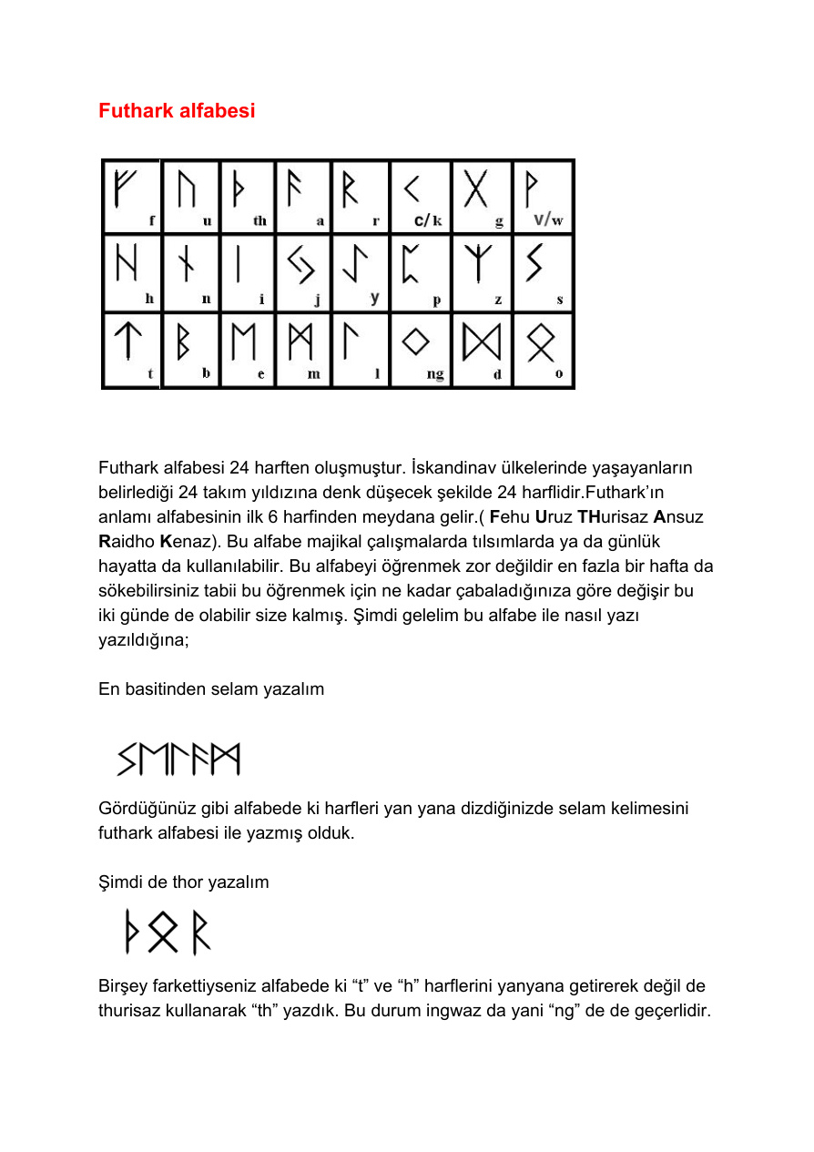 Futhark Alfabesi ve Yazılım PDF – Anonim / Araştırma