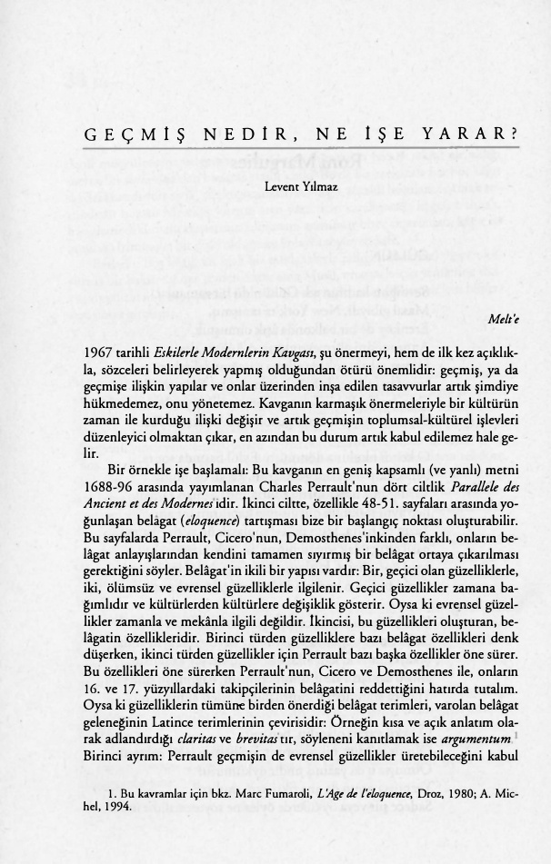 Geçmiş Nedir, Ne İşe Yarar PDF – Levent Yılmaz