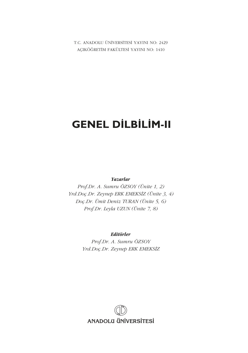 Genel Dilbilim 2 PDF – Ferdinand de Saussure (Esintili) / Kolektif