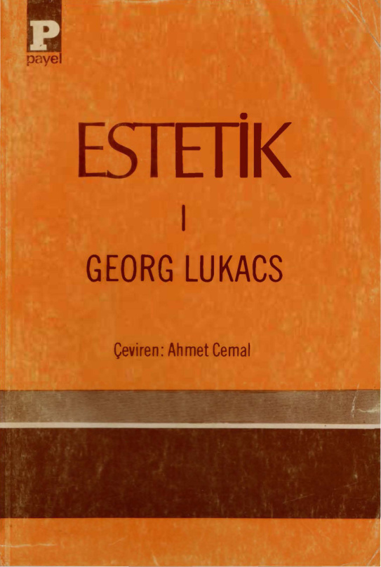 Georg Lukacs Estetik I Payel Yayınları Kitap Kapağı