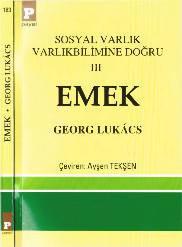 Sosyal Varlık Varlıkbilimine Doğru III Emek PDF – Georg Lukacs