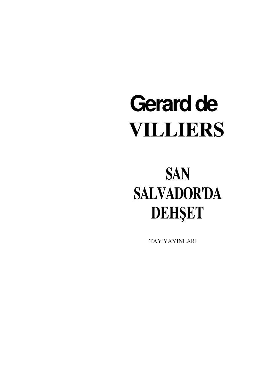 SAS – Malko – San Salvador’da Dehşet PDF – Gerard De Villiers