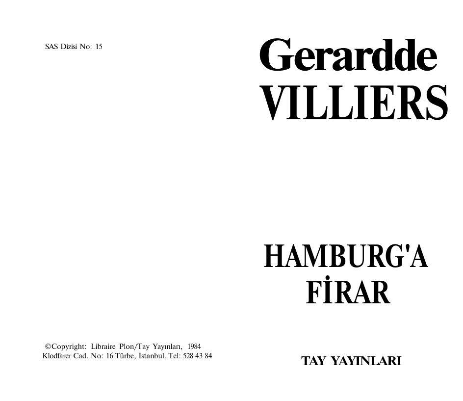15 Hamburg’a Firar PDF – Gerard De Villiers