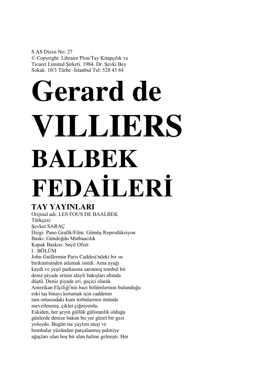 27 Balbek PDF – Gerard De Villiers