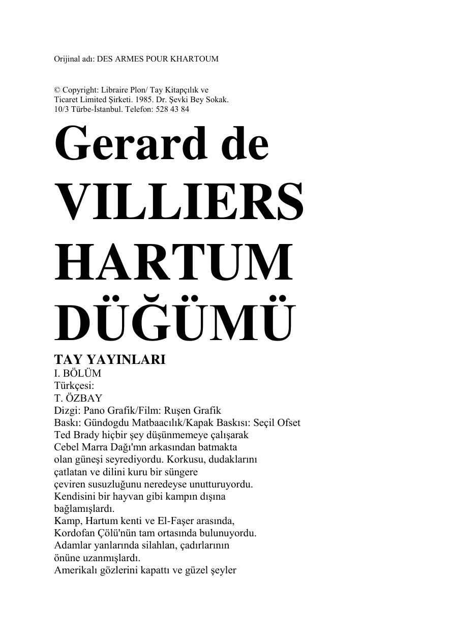 41 Hartum Düğümü PDF – Gerard De Villiers