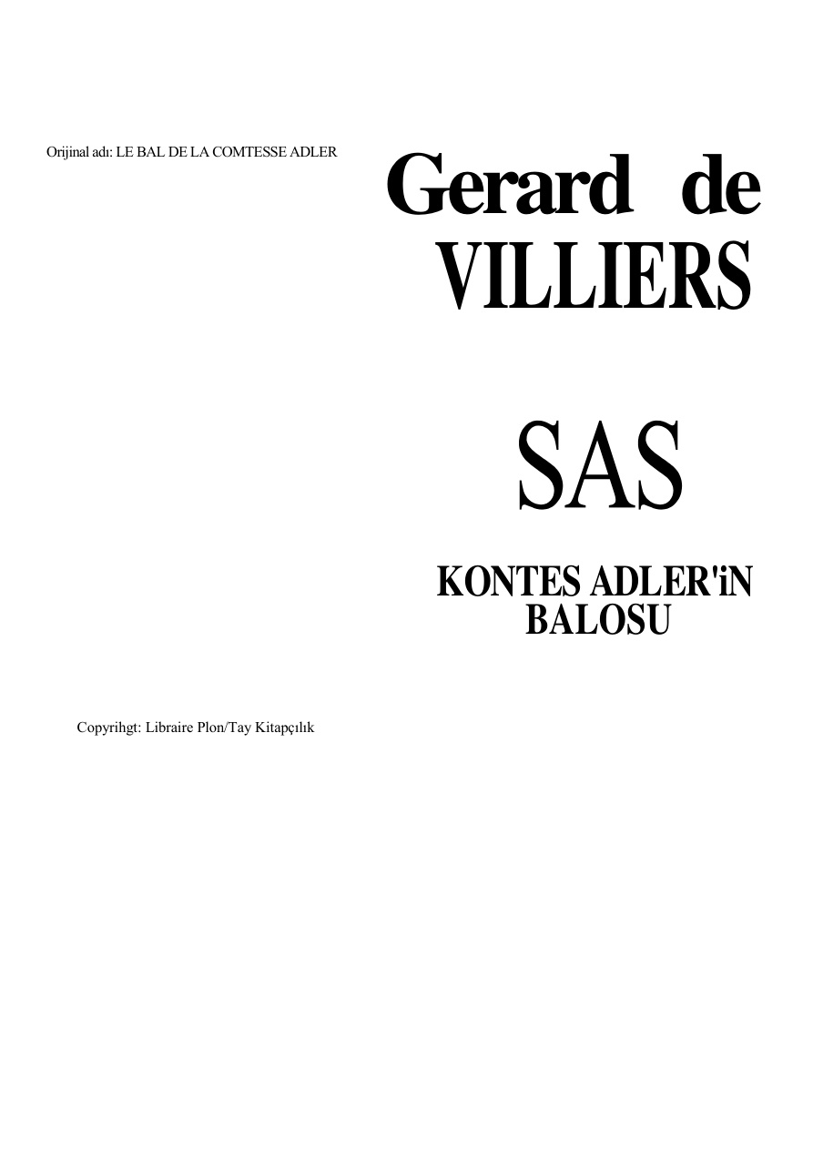 45 Kontes Adler’in Balosu PDF – Gerard De Villiers