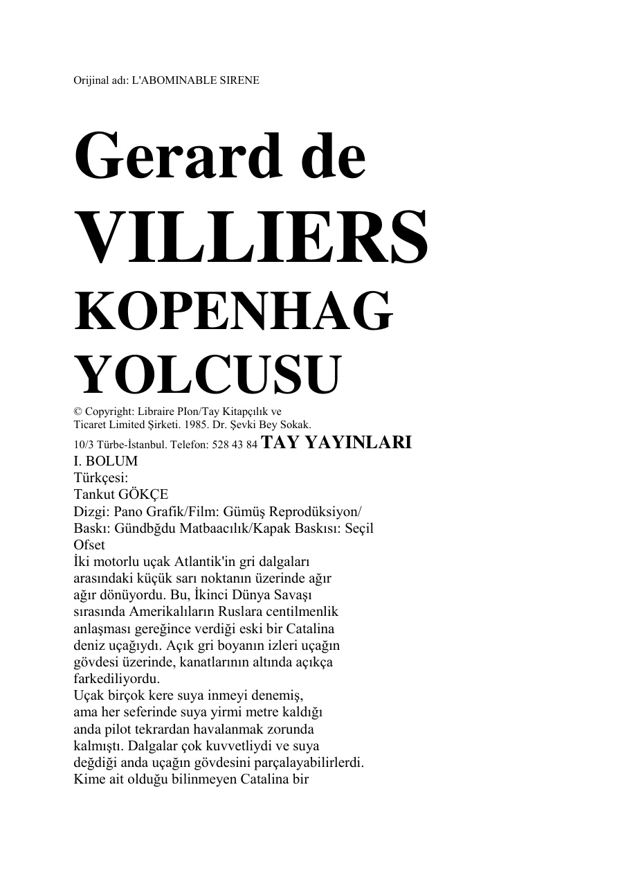 52 Kopenhag Yolcusu PDF – Gerard De Villiers