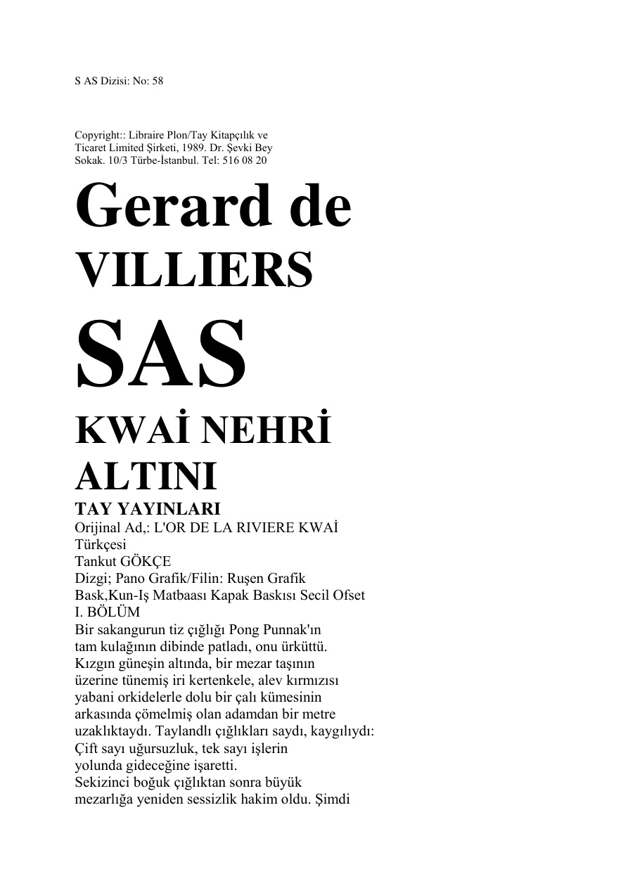 59 Kwai Nehri Altını PDF – Gerard De Villiers