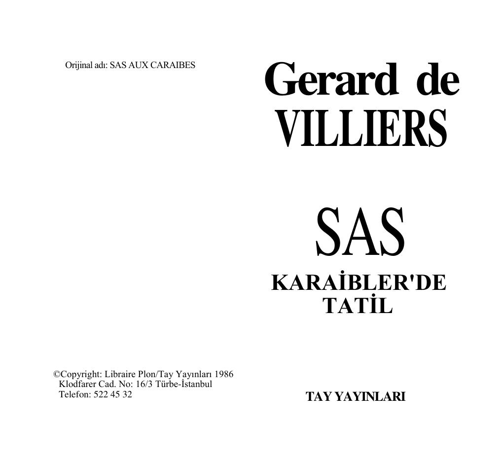 84 Karaibler’de Tatil PDF – Gerard De Villiers