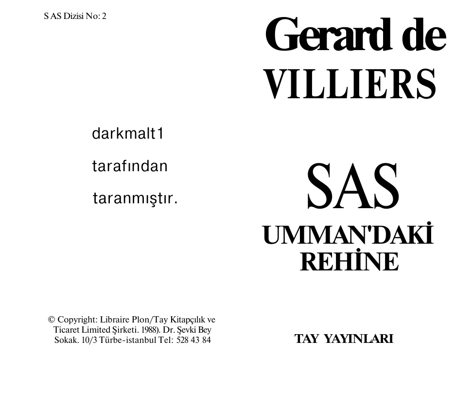 86 (Özel) Umman’daki Rehine PDF – Gerard De Villiers