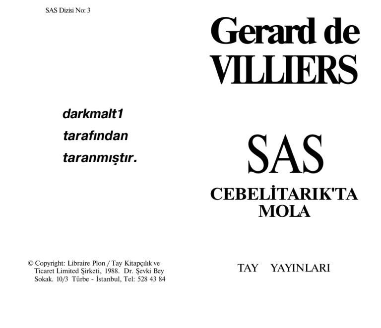 Gerard De Williers 87 Cebelitarik'ta Mola Kitap Kapağı