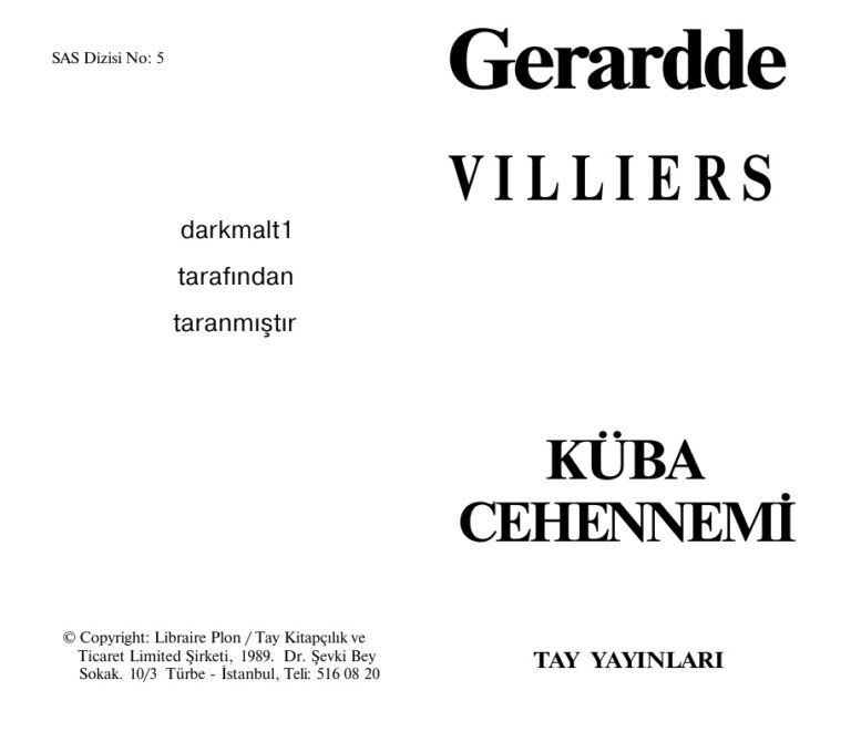 Gerard De Williers 89 Kuba Cehennemi Kitap Kapağı