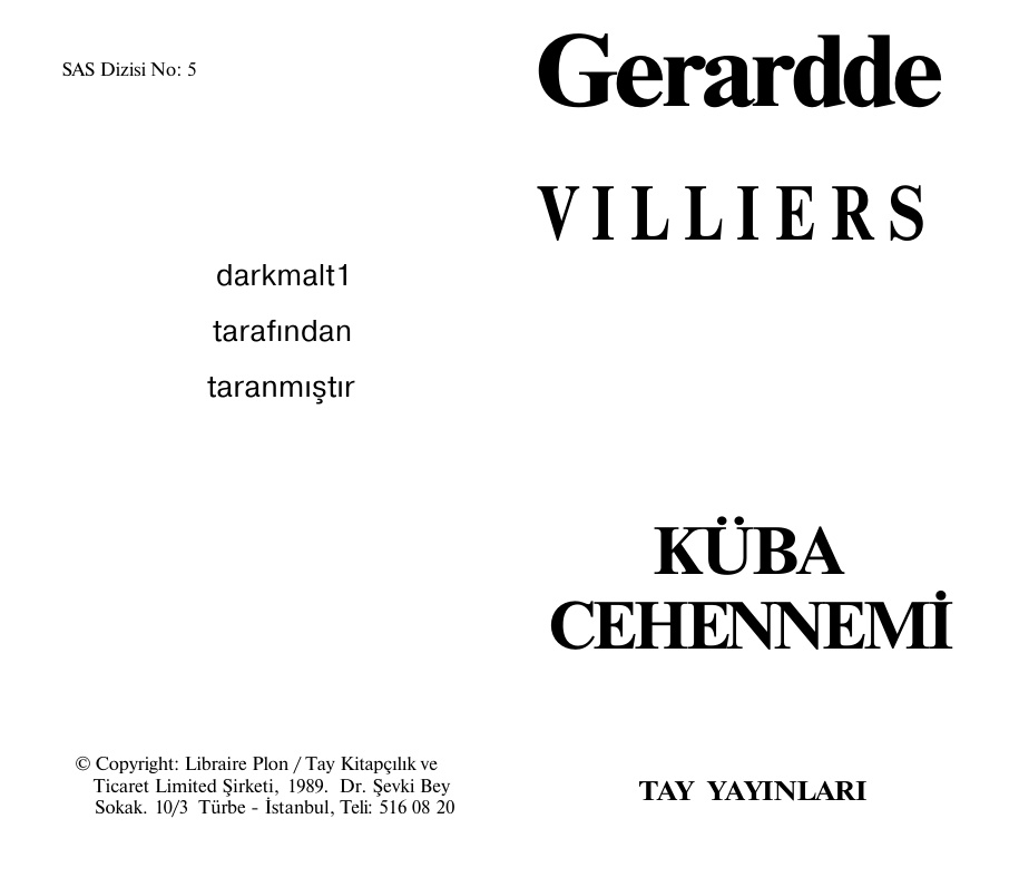 89 (Özel) Küba Cehennemi PDF – Gerard De Villiers