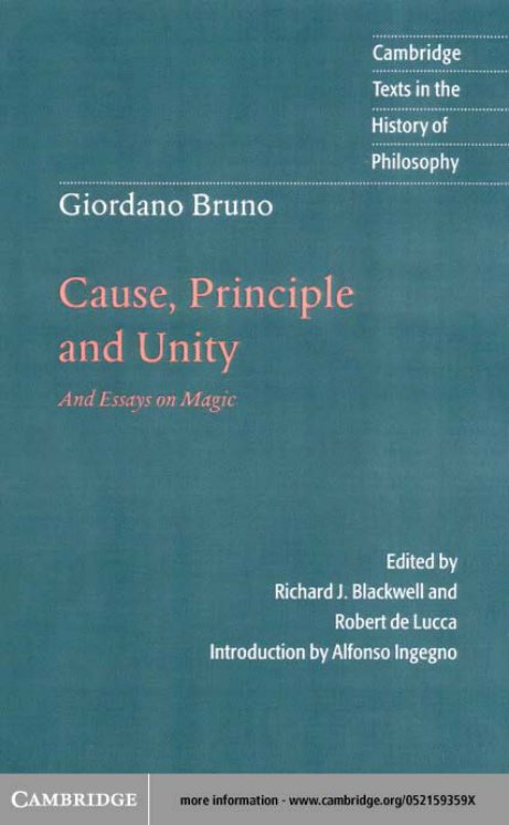 Cause, Principle and Unity PDF – Giordano Bruno