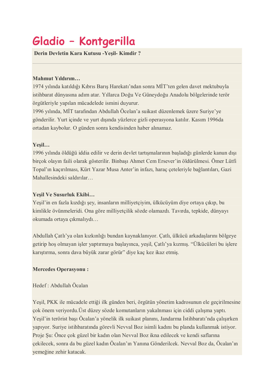 Gladio – Kontgerilla PDF – Araştırma / Kolektif