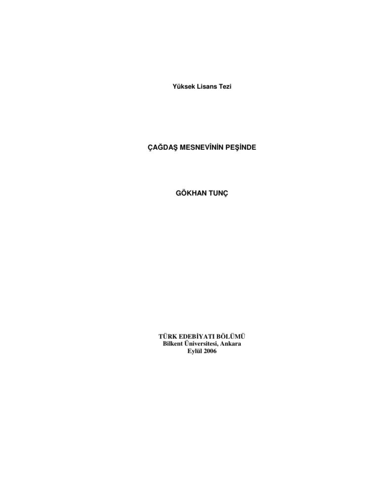 Gökhan Tunç Çagdaş Mesnevinin Peşinde Kitap Kapağı