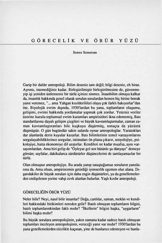Görecelik ve Öbür Yüzü PDF – Semra Somersan