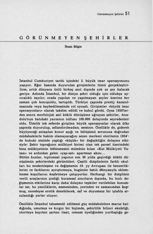 Görünmeyen Şehirler PDF – İhsan Bilgin