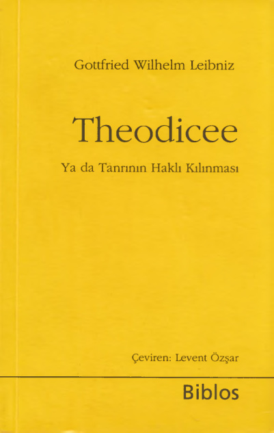 Theodicee (Tanrı-Yolu) PDF – Gottfried Wilhelm Leibniz