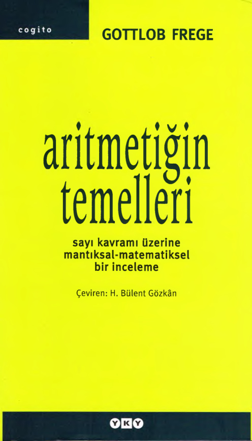 Aritmetiğin Temelleri PDF – Gottlob Frege