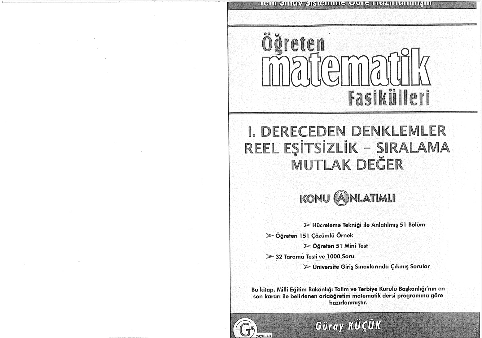 Gür Yayınları 1. Dereceden Denklemler ve Mutlak Değer Konu Anlatımlı PDF – Gür Yayınları Komisyon