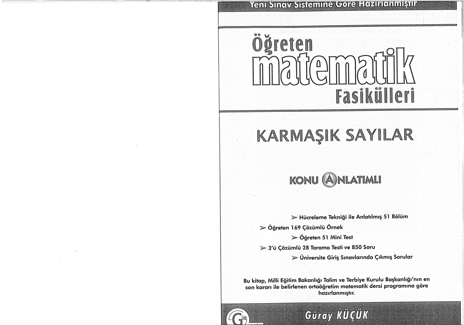 Gür Yayınları Karmaşık Sayılar Konu Anlatımlı PDF – Gür Yayınları Komisyon
