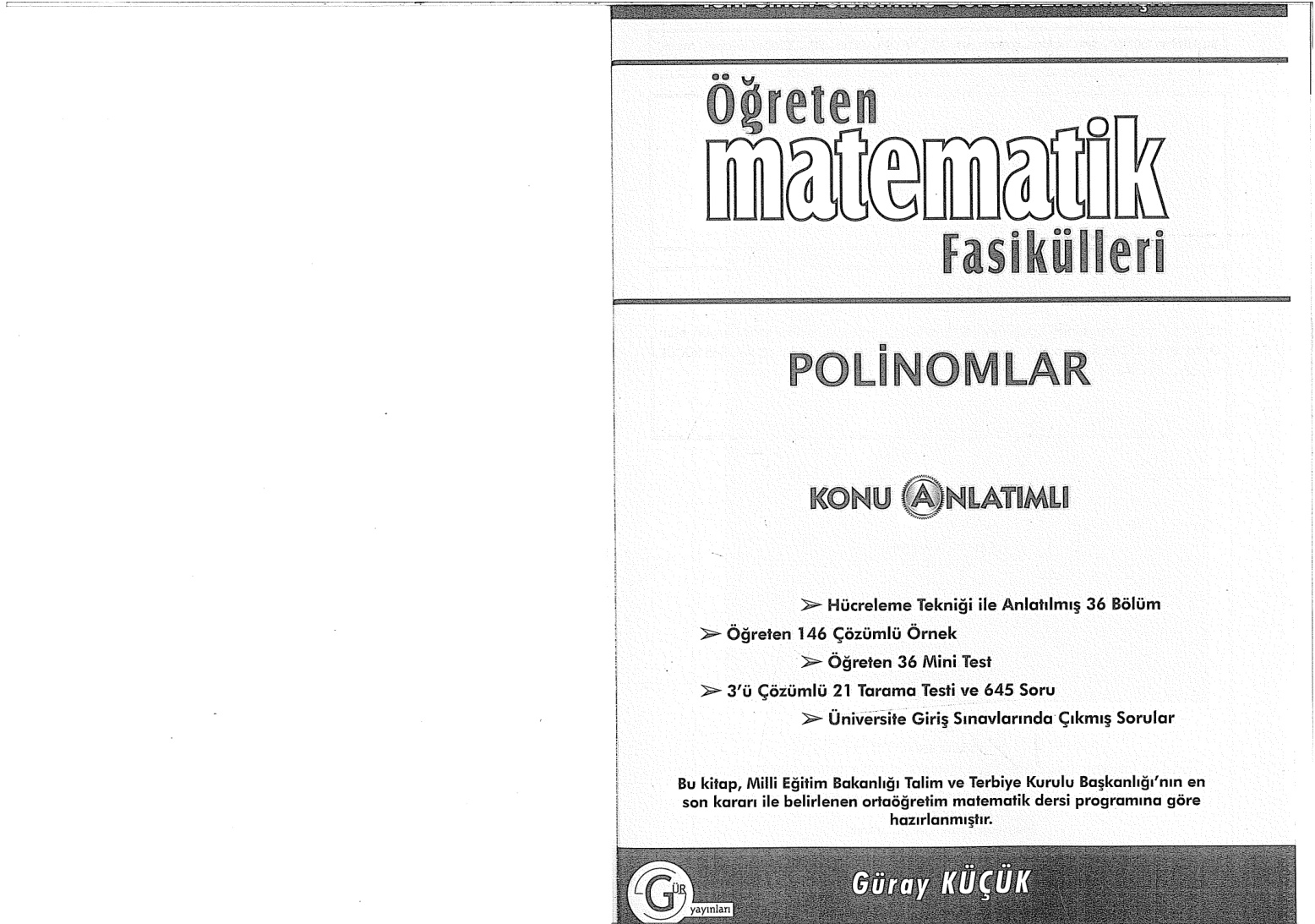 Gür Yayınları Polinomlar Konu Anlatımlı PDF – Gür Yayınları Komisyon