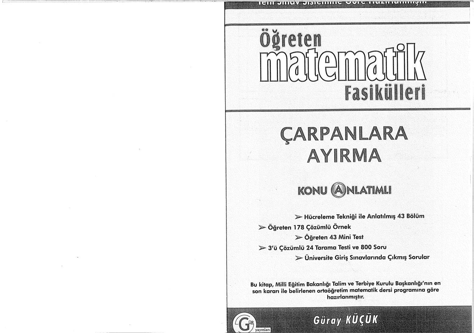 Gür Yayınları Çarpanlara Ayırma Konu Anlatımlı PDF – Gür Yayınları Komisyon