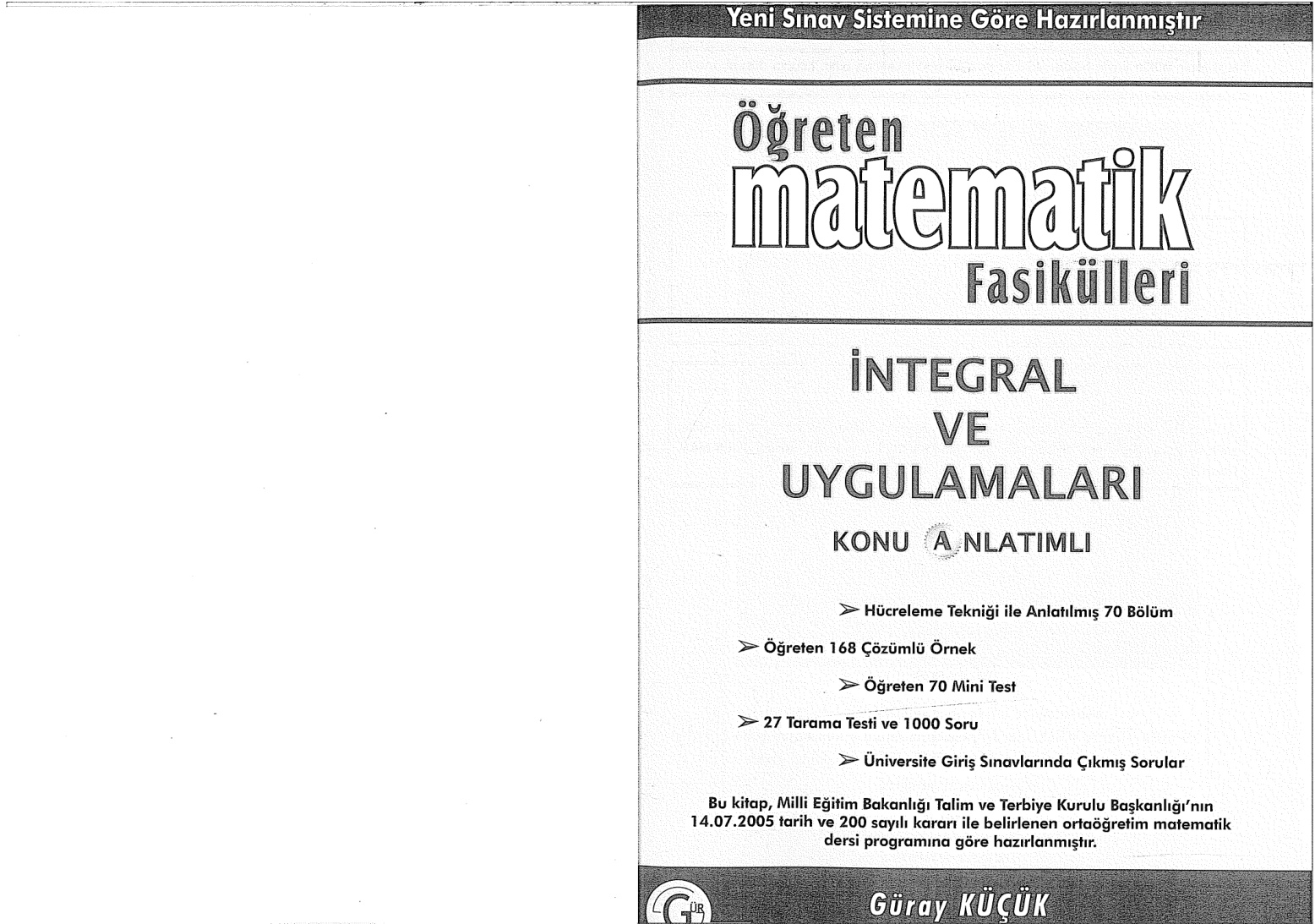 Gür Yayınları İntegral ve Uygulamaları Konu Anlatımlı PDF – Gür Yayınları Komisyon