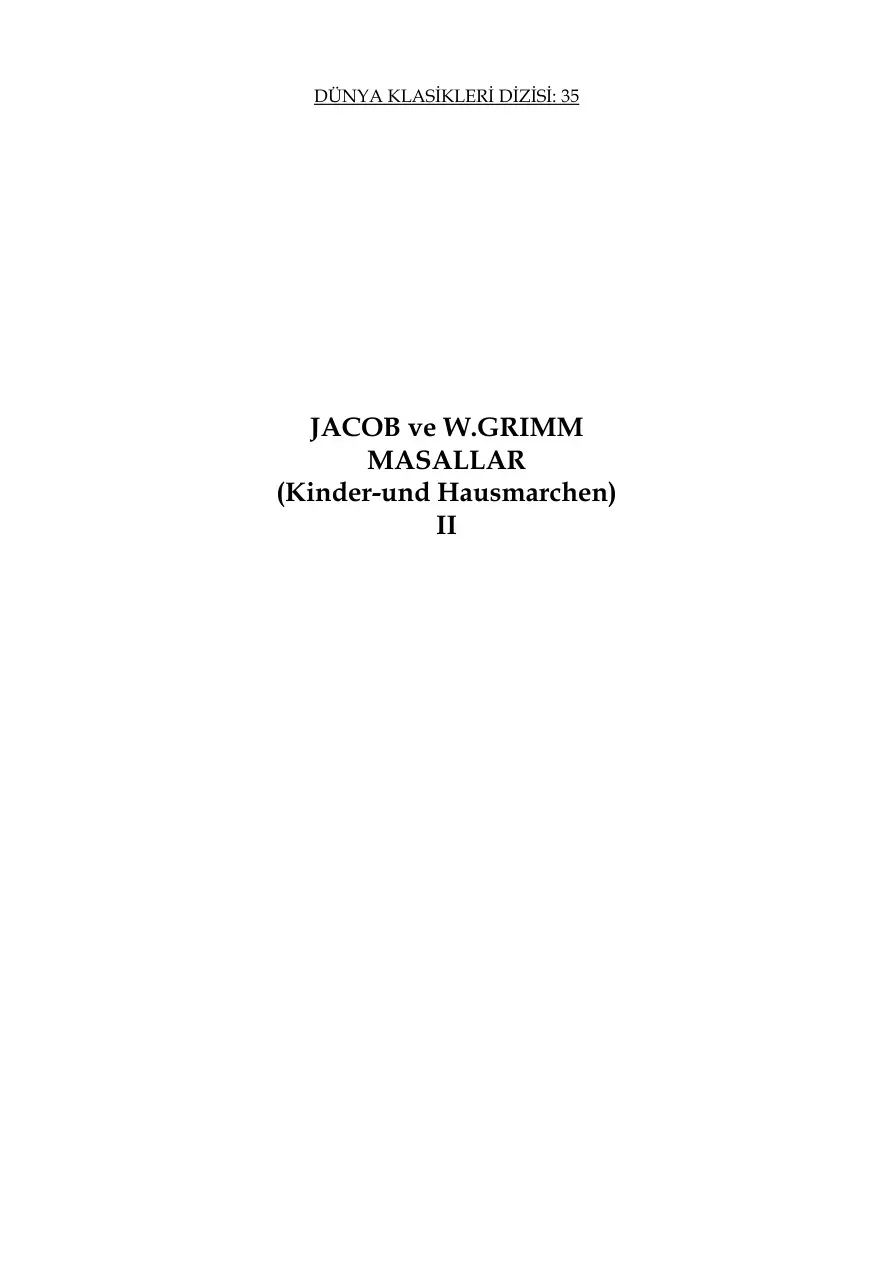Grimm Masalları 2 PDF – Grimm Kardeşler