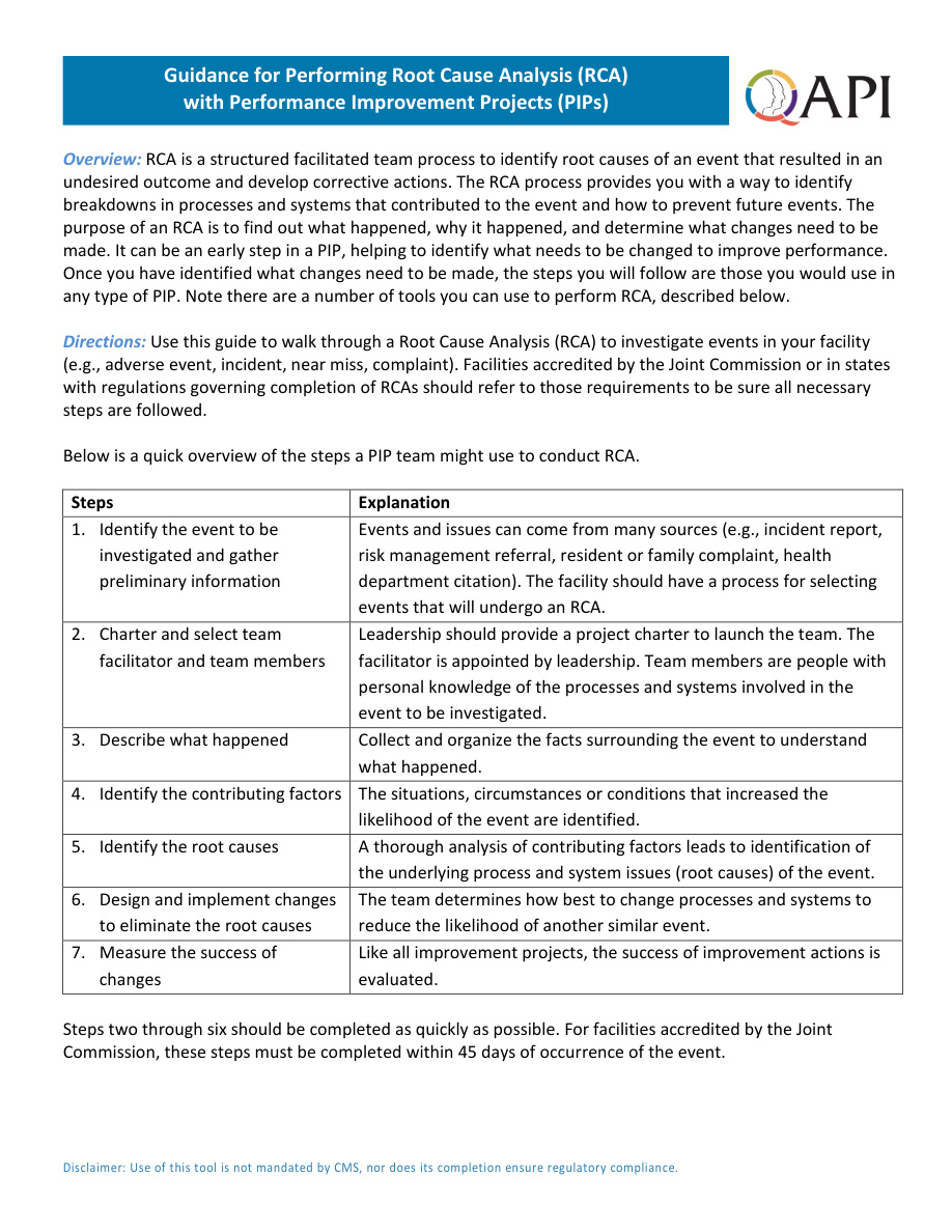 Guidance for RCA PDF – Unknown