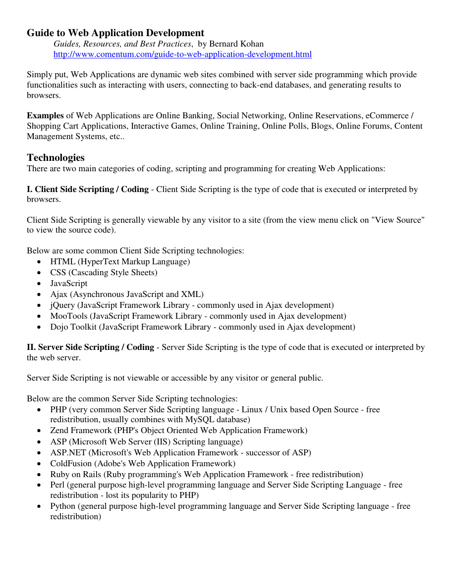 Guide to Web Application Development PDF – Unknown