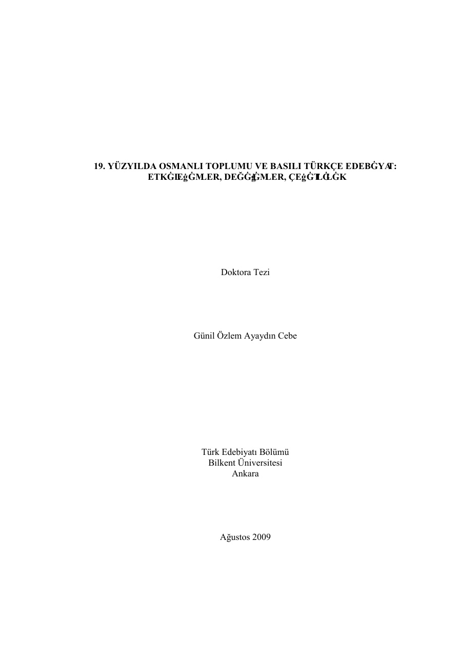 19. yy’da Osmanlı Toplumu ve Basılı Türkçe Edebiyat PDF – Günil Özlem Ayaydın