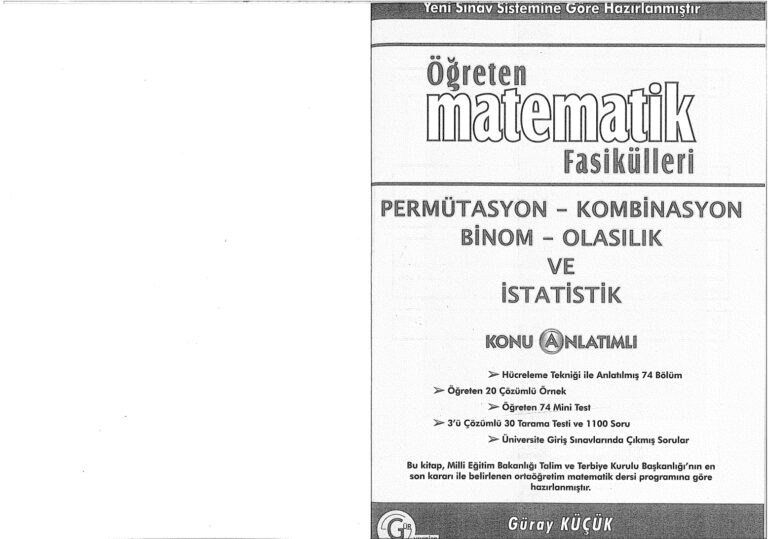 Permütasyon Kombinasyon Binom Olasılık ve İstatistik Fasikülü PDF - Gür Yayınları / Kolektif 17 Gür Yayınları Permütasyon Kombinasyon Binom Olasılık ve İstatistik Fasikülü Kitap Kapağı