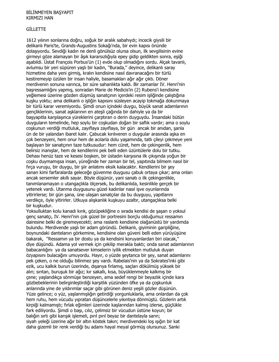 Kırmızı Han PDF – Honoré de Balzac