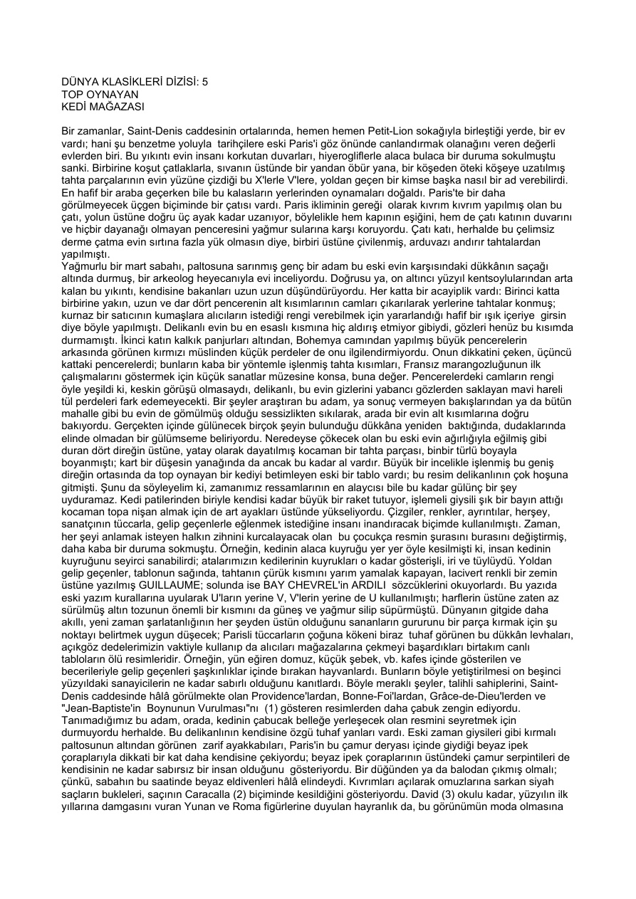 Top Oynayan Kedi Mağazası PDF – Honoré de Balzac