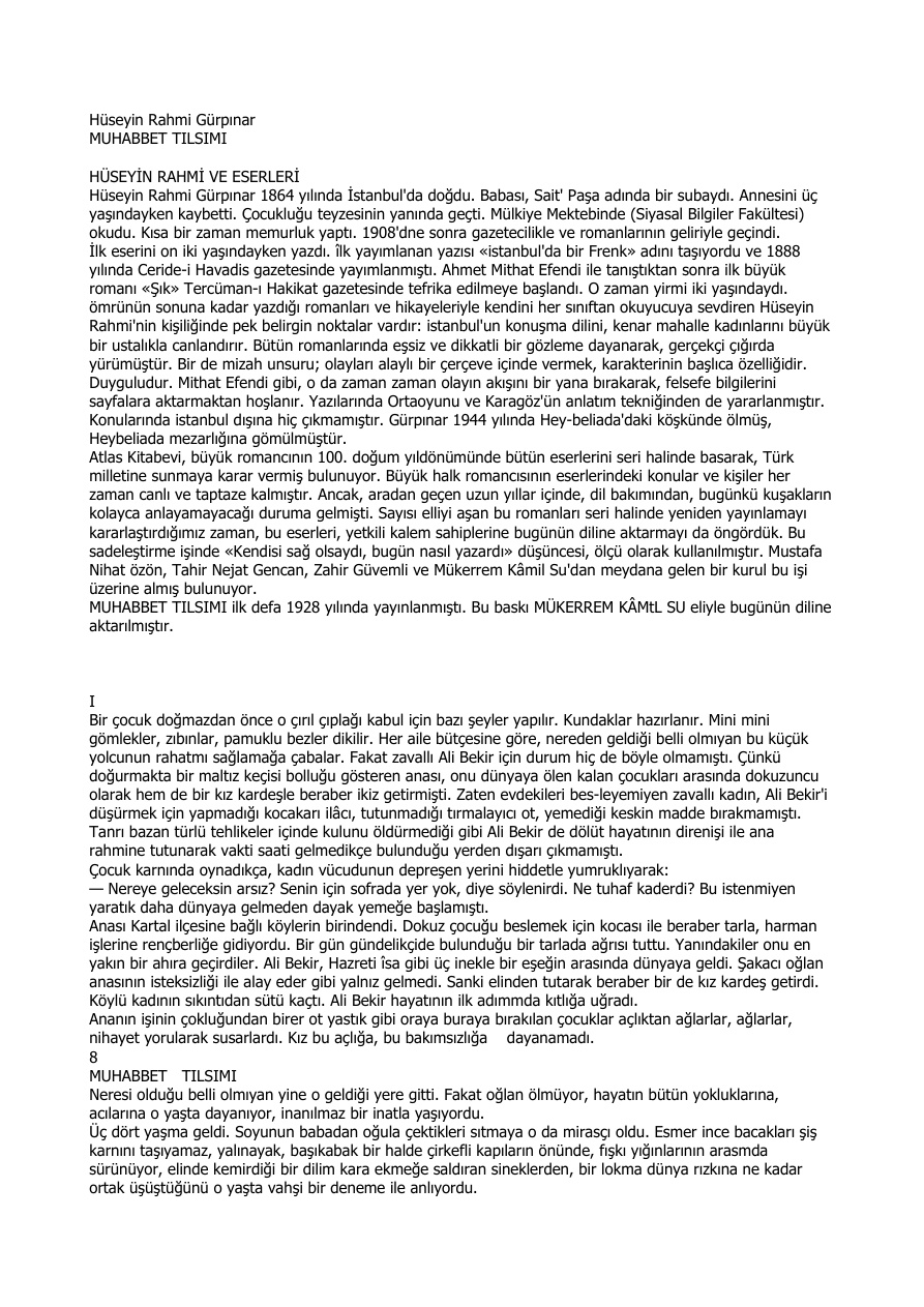 Muhabbet Tılsımı PDF – Hüseyin Rahmi Gürpınar