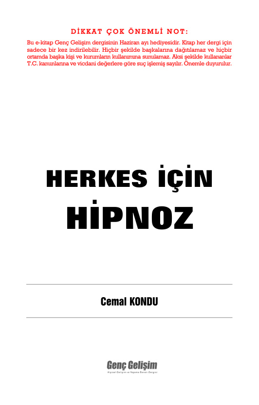 Herkes İçin Hipnoz PDF – Cemal Kondu