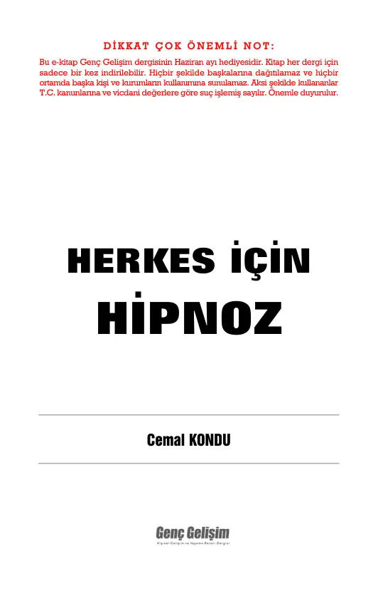 Herkes İçin Hipnoz PDF – Cemal Kondu
