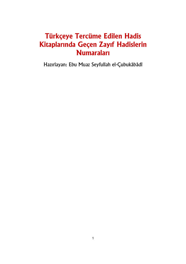 Hadis Kitaplarının Zayıfları PDF - Kolektif / Araştırma 19 Hadis kitaplarının zayıfları Kitap Kapağı