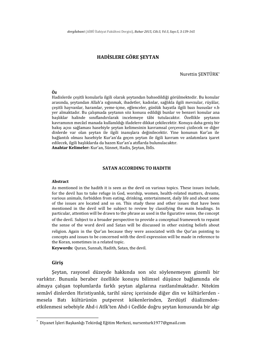 Hadislere Göre Şeytan PDF – Anonim / Dini Araştırma