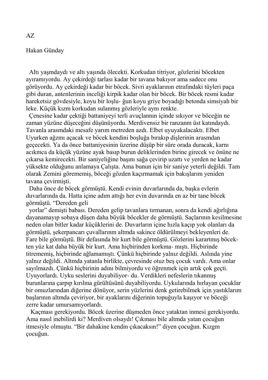 Az PDF – Hakan Günday