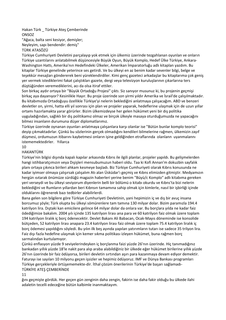 Türkiye Ateş Çemberinde PDF – Hakan Türk