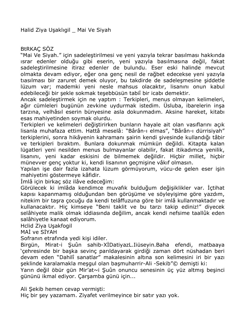 Mai ve Siyah PDF – Halid Ziya Uşaklıgil